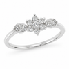 9ct White Gold Flower Cluster Diamond Engagement Ring 1102313 - Cassim & Co South Africa
