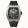 Ingersoll The Play I15301 automatic skeleton dial watch with 45.2mm stainless steel tonneau case and black rubber strap