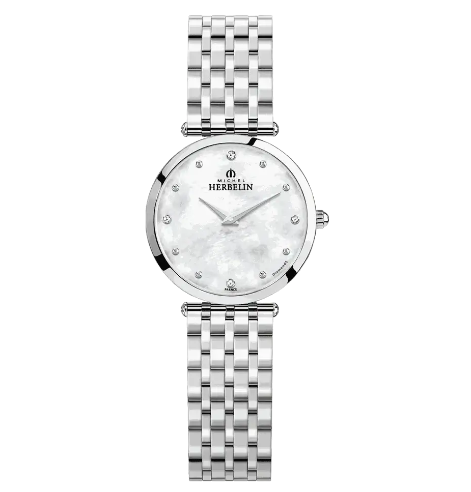 Michel Herbelin Epsilon 17116/B89 — 28mm Mother-of-Pearl & Diamonds