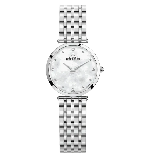 Michel Herbelin Epsilon 17116/B89 — 28mm Mother-of-Pearl & Diamonds