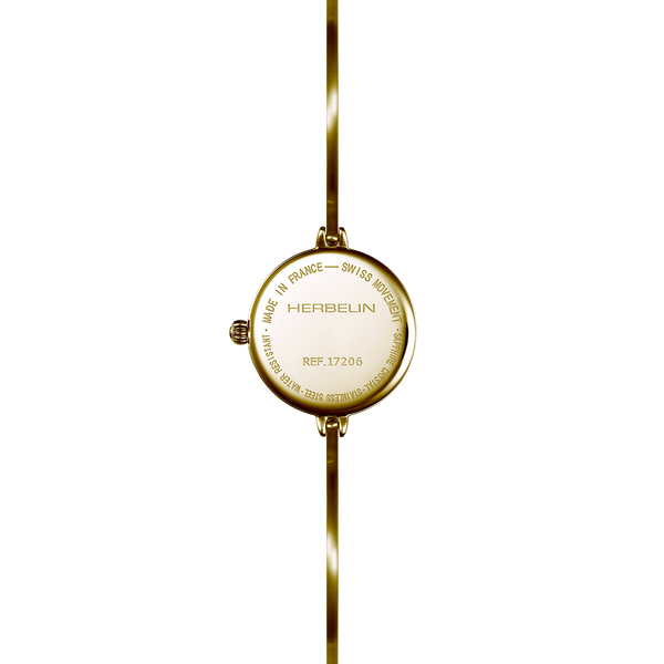 Michel Herbelin FIL 17206/BP11 — 26mm MOP Yellow Gold Bangle Watch