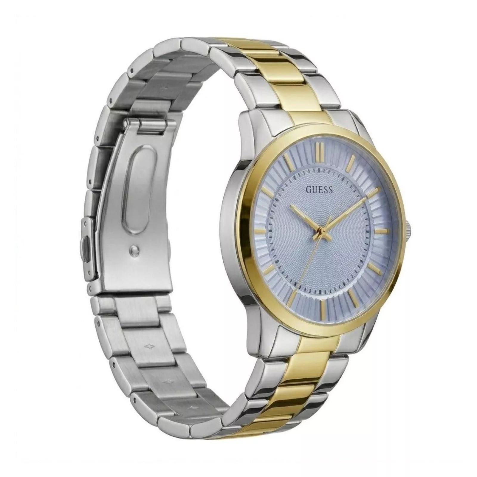 Guess Emmett Two-Tone Quartz Silver Dial Stainless Steel Watch (GW1050G4)