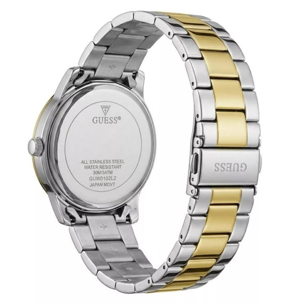 Guess Emmett Two-Tone Quartz Silver Dial Stainless Steel Watch (GW1050G4)