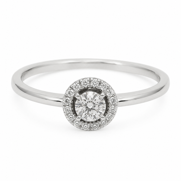 9ct White Gold Round Cluster Diamond Engagement Ring 1102293