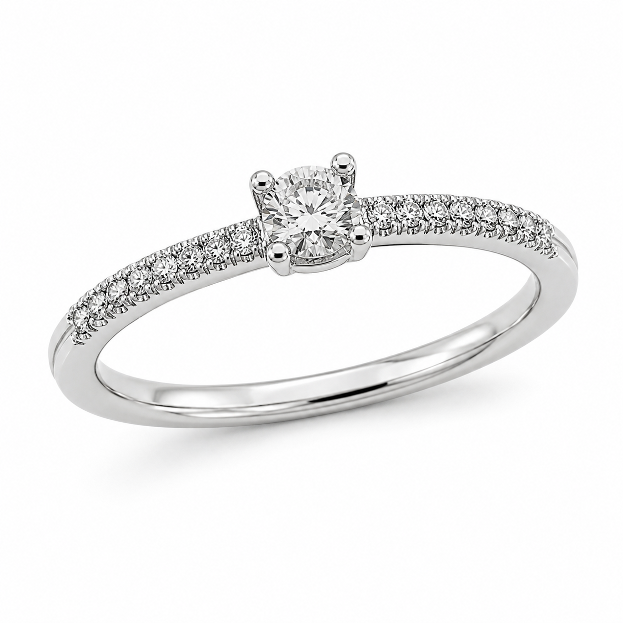 9ct White Gold 4 Claw Diamond Engagement Ring 1102292 - Cassim & Co South Africa