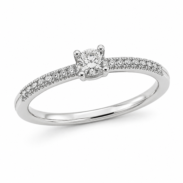 9ct White Gold 4 Claw Diamond Engagement Ring 1102292
