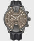 Police Huntley watch with grey honeycomb dial, gunmetal case and leather strap