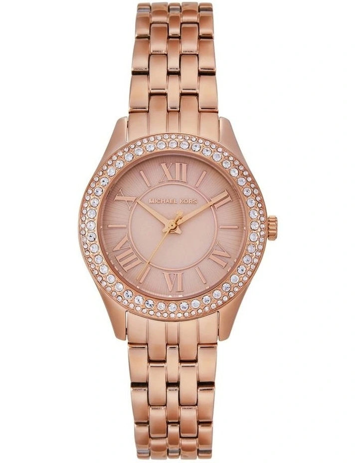 Michael Kors Harlowe Three-Hand Rose Gold-Tone Stainless Steel Women's Watch, MK4845