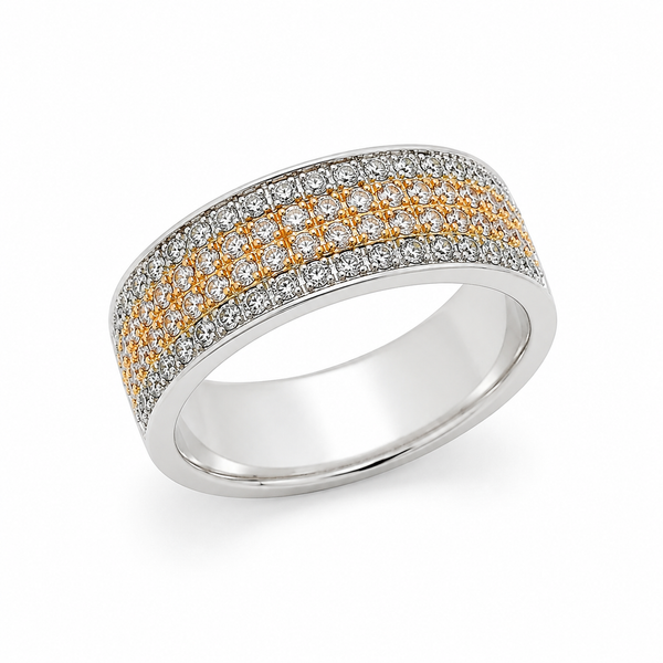 18k Two Tone Diamond Band 1102139
