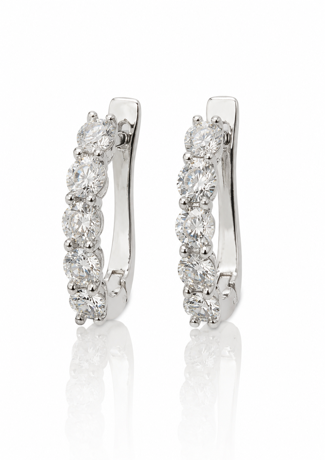 9ct White Gold 1.00ct Lab Grown Diamond Huggie Earrings