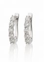 9ct white gold huggie earrings with 1.00ct lab grown diamonds in graduated setting showcasing brilliant sparkle and secure closure