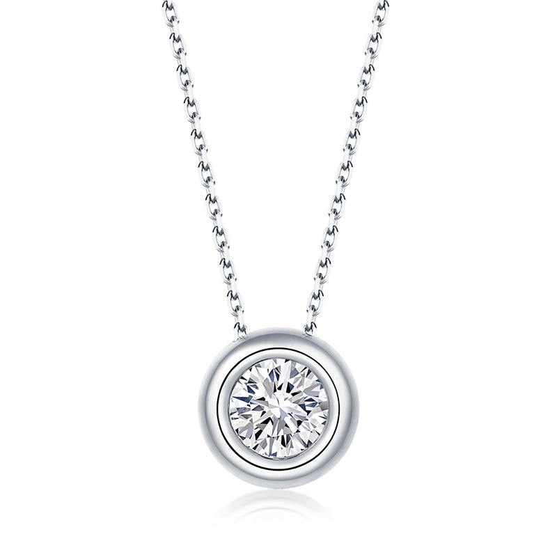 Tube Setting Moissanite Necklace
