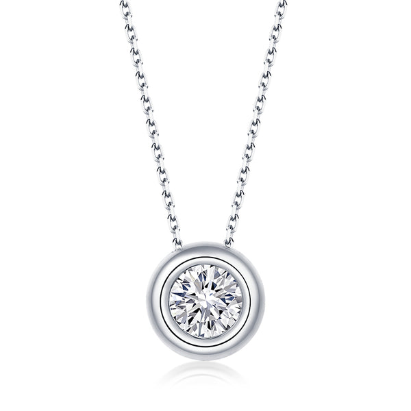 Tube Setting Moissanite Necklace