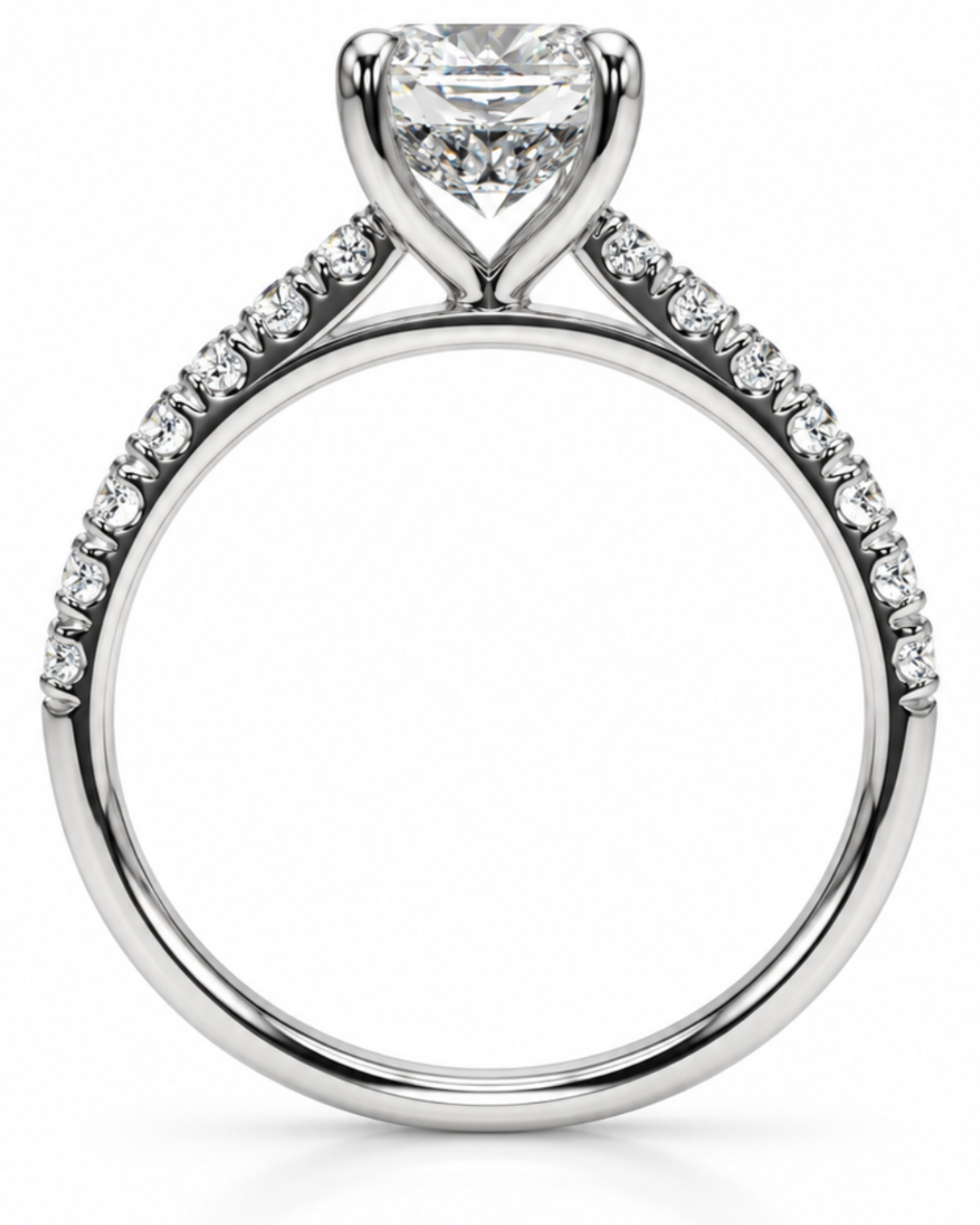 9ct White Gold 1.30ct Cushion Cut Lab Grown Diamond Engagement Ring (LR75)