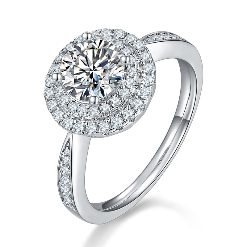 1ct Round Pave Moissanite Ring
