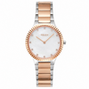 Obaku Linje Lille Quartz White MOP Dial Two-Tone Rose Gold & Stainless Steel Ladies Watch (V292LXZWSH)