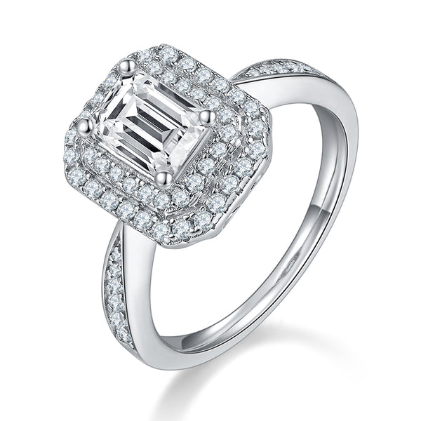 1ct Emerald Pave Moissanite Ring