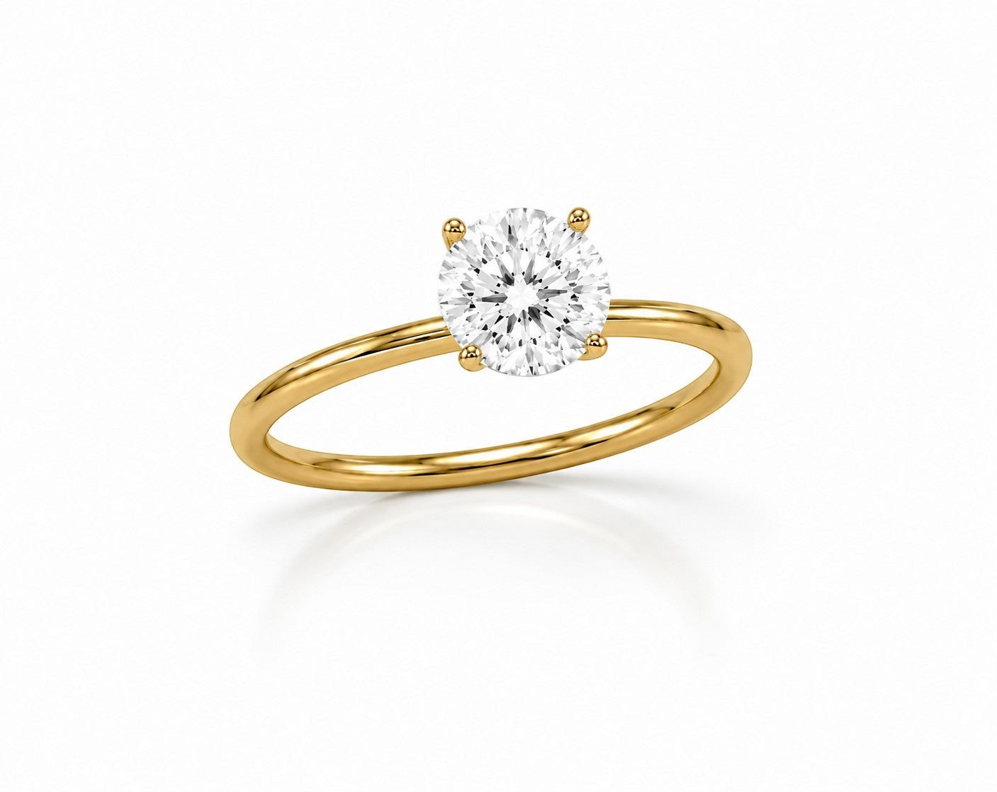 9ct Yellow Gold 1.5ct Round Lab Grown Diamond Solitaire Engagement Ring (LR12) - Cassim & Co South Africa