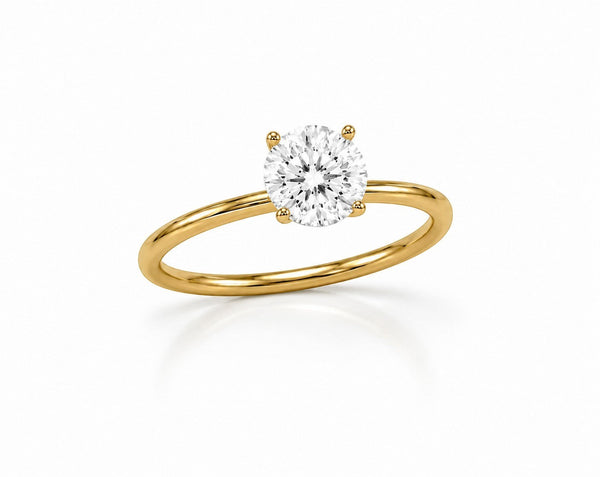 9ct Yellow Gold 1.5ct Round Lab Grown Diamond Solitaire Engagement Ring (LR12) - Cassim & Co South Africa