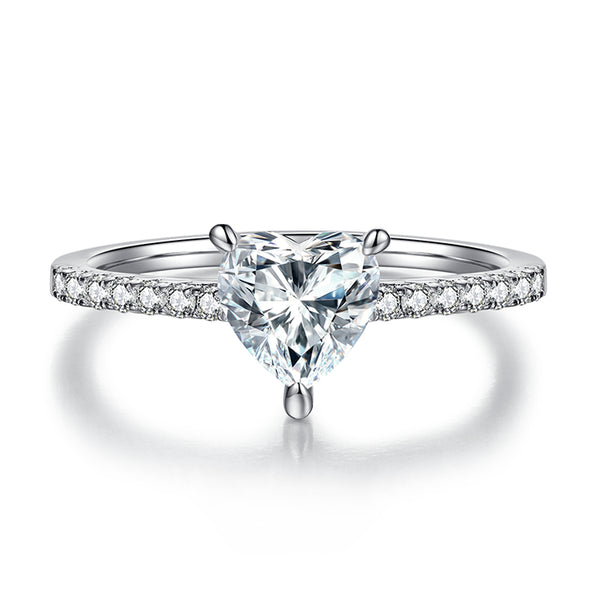 1ct Heart Solitaire Moissanite Ring – M91C