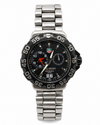 Pre-owned TAG Heuer Formula 1 Quartz Alarm watch with black dial, red alarm hand, stainless steel bracelet, and rotating bezel