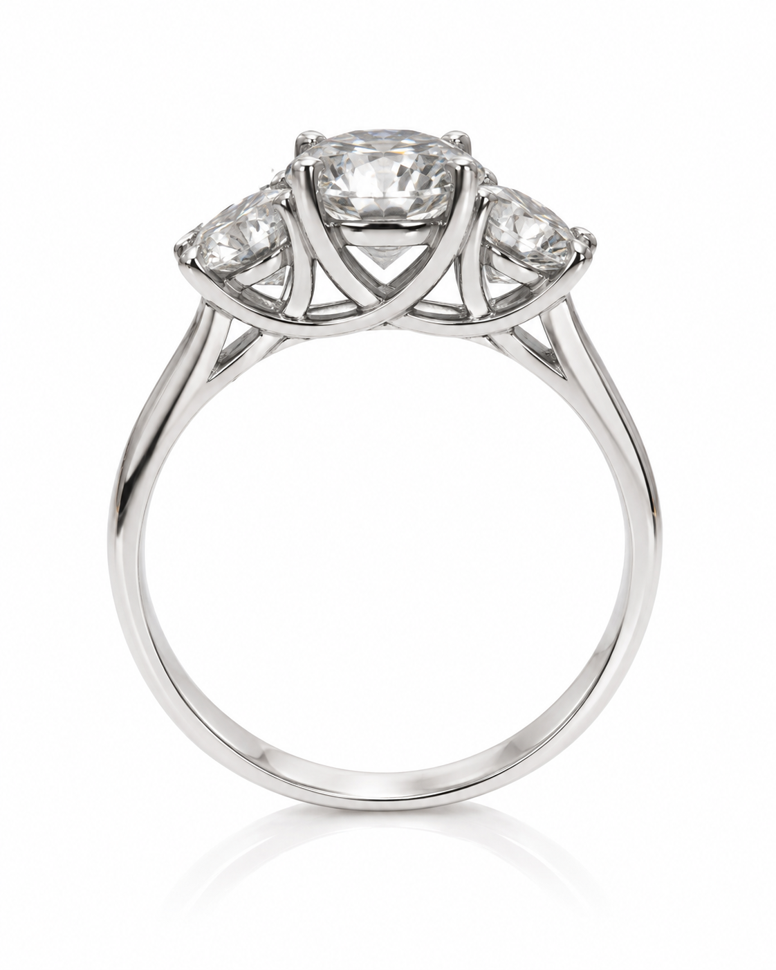 9ct White Gold 1.8ct Lab Grown Diamond Three Stone Ring (LR26)