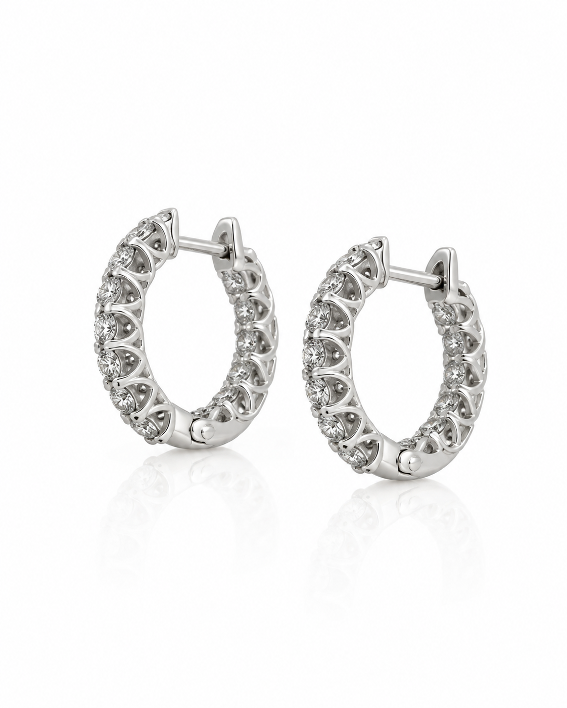 9ct White Gold 0.13ct Lab Grown Diamond Hoop Earrings (2100431)