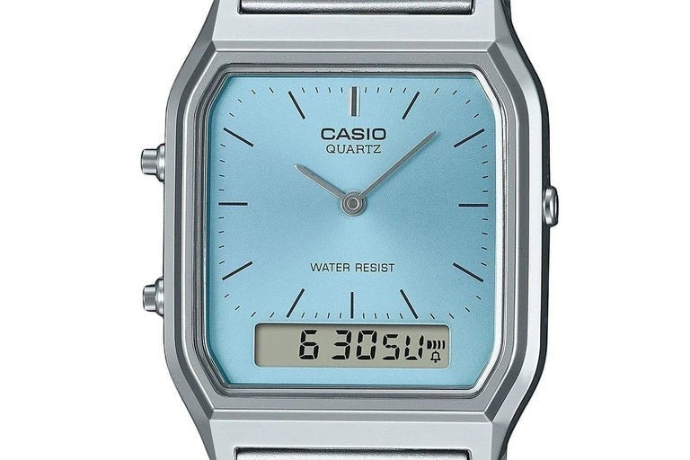 Casio Vintage Liberty Limited Edition Ana-Digi Quartz Blue Dial Stainless Steel Watch (AQ-230A-2A1MQYDF)