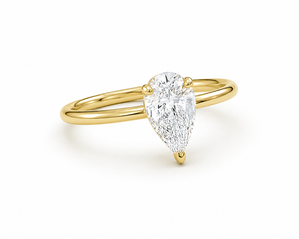 9ct Yellow Gold 1ct Pear Lab Grown Diamond Ring - Cassim & Co South Africa