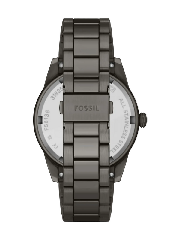 Fossil Pearson Multifunction Quartz Gunmetal Stainless Steel Watch (FS6136)