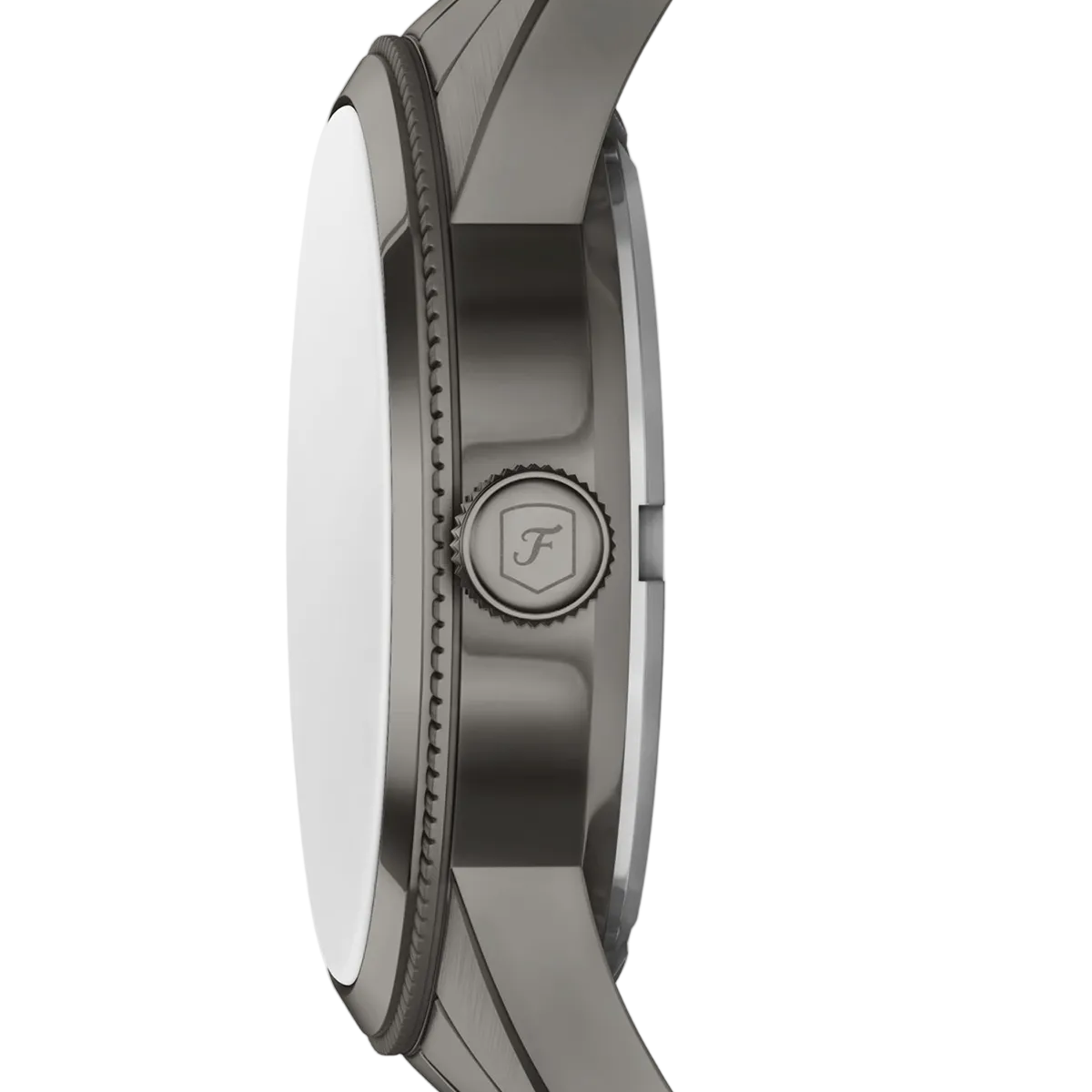Fossil Pearson stainless steel bracelet with double press deployant buckle