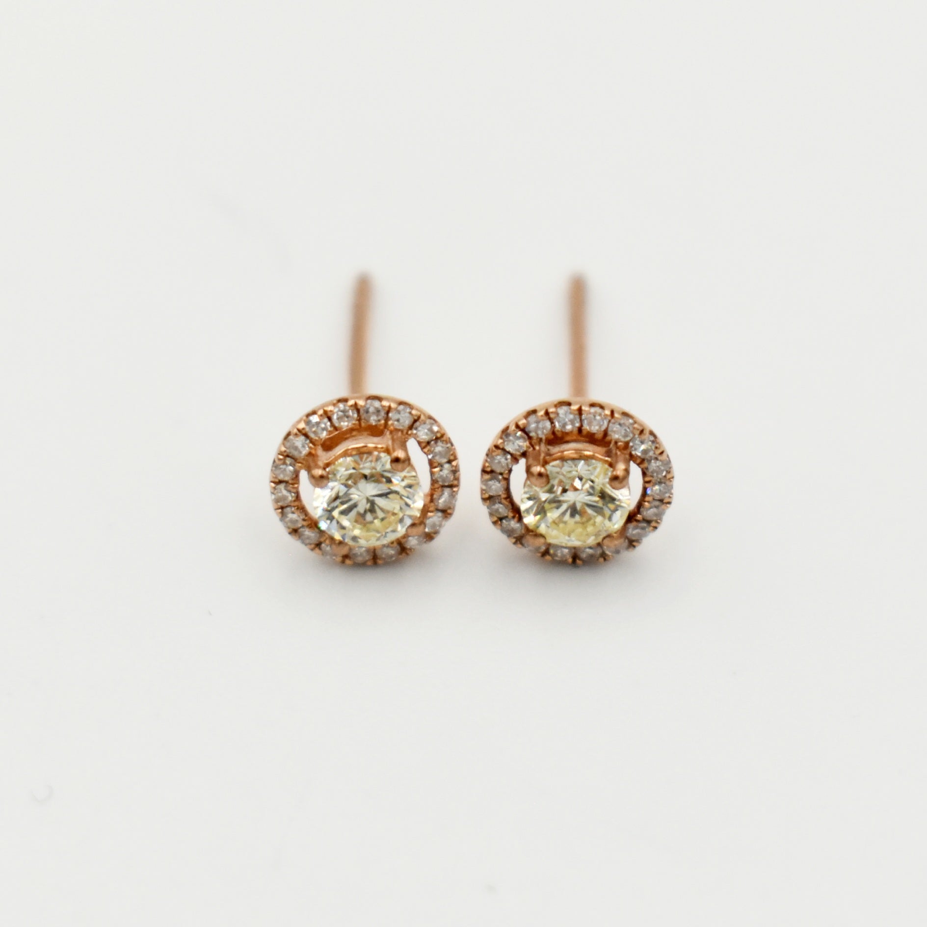 9ct Rose Gold 1,08ct Studd Diamond Earrings