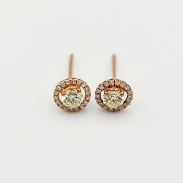 9ct Rose Gold 1,08ct Studd Diamond Earrings