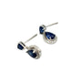 9ct white gold pear-shaped tanzanite drop earrings with diamond halo setting from Cassim and Co Johannesburg