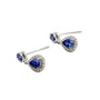 9ct white gold pear-shaped tanzanite diamond halo stud earrings 1.20ct total weight from Cassim and Co Johannesburg