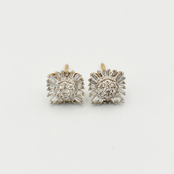 9ct Yellow Gold 0,75ct Diamond Earrings
