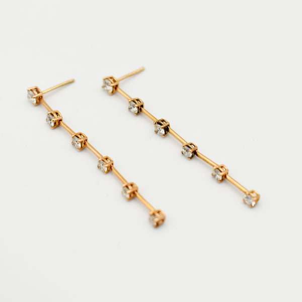 18k Rose Gold 1,33ct Drop Diamond Earrings