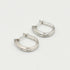 9ct white gold hoop earrings with baguette diamond channel setting, hinged clasp closure, luxury diamond jewellery by Cassim & Co