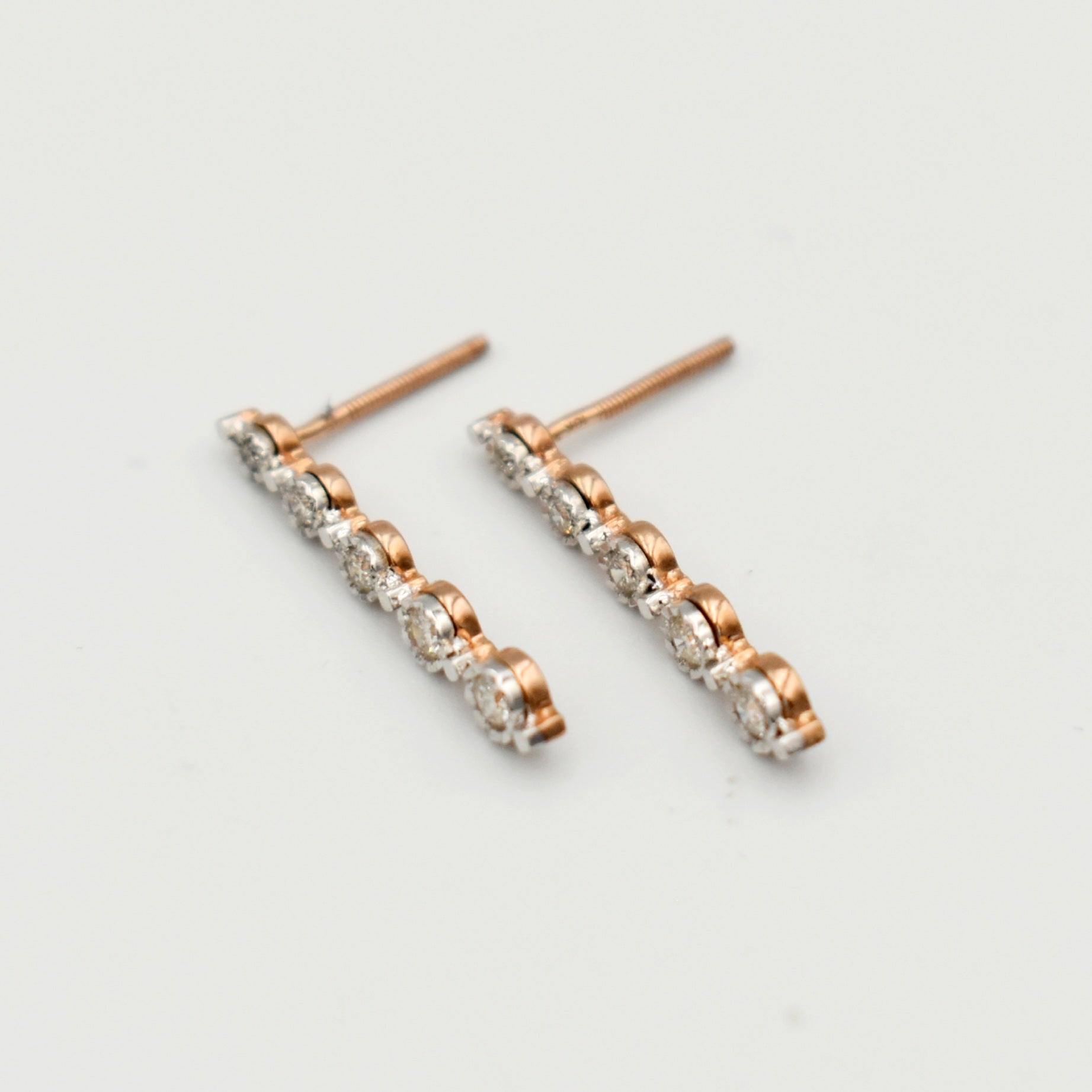 9ct Rose Gold 0,25ct Drop Diamond Earrings