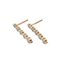 9ct rose gold drop earrings with 0.25ct round brilliant diamonds in curved design by Cassim & Co Johannesburg