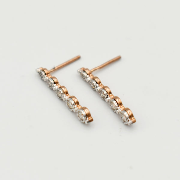 9ct Rose Gold 0,25ct Drop Diamond Earrings