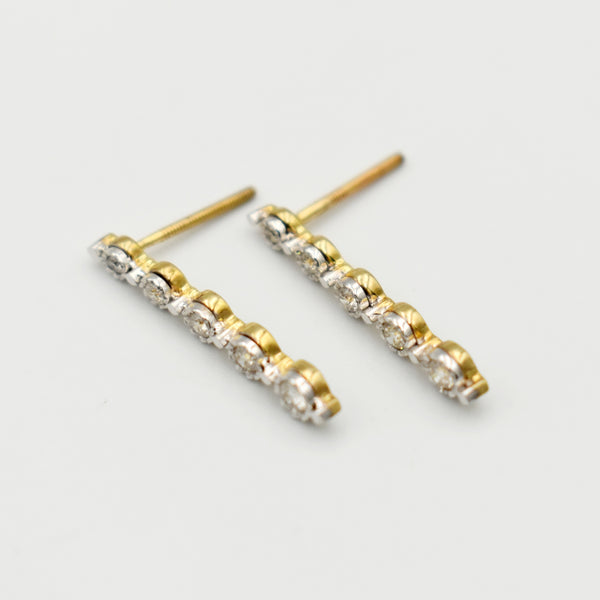 9ct Yellow Gold 0,25ct Drop Diamond Earrings