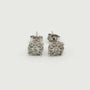 9ct white gold diamond cluster stud earrings featuring 0.33 carats of natural diamonds with butterfly backs by Cassim & Co