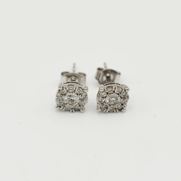 9ct White Gold 0,14ct Diamond Earrings