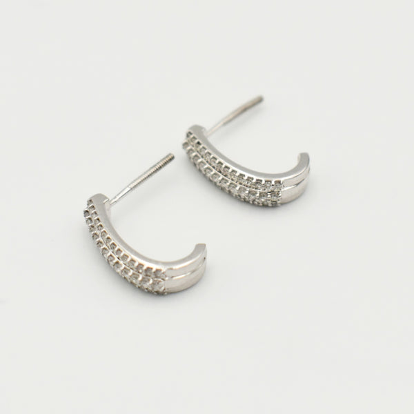 9ct White Gold 0,25ct Hoop Diamond Earrings