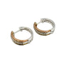 9ct three tone gold diamond hoop earrings with 0.25ct pavé diamonds featuring white yellow and rose gold design by Cassim & Co Johannesburg