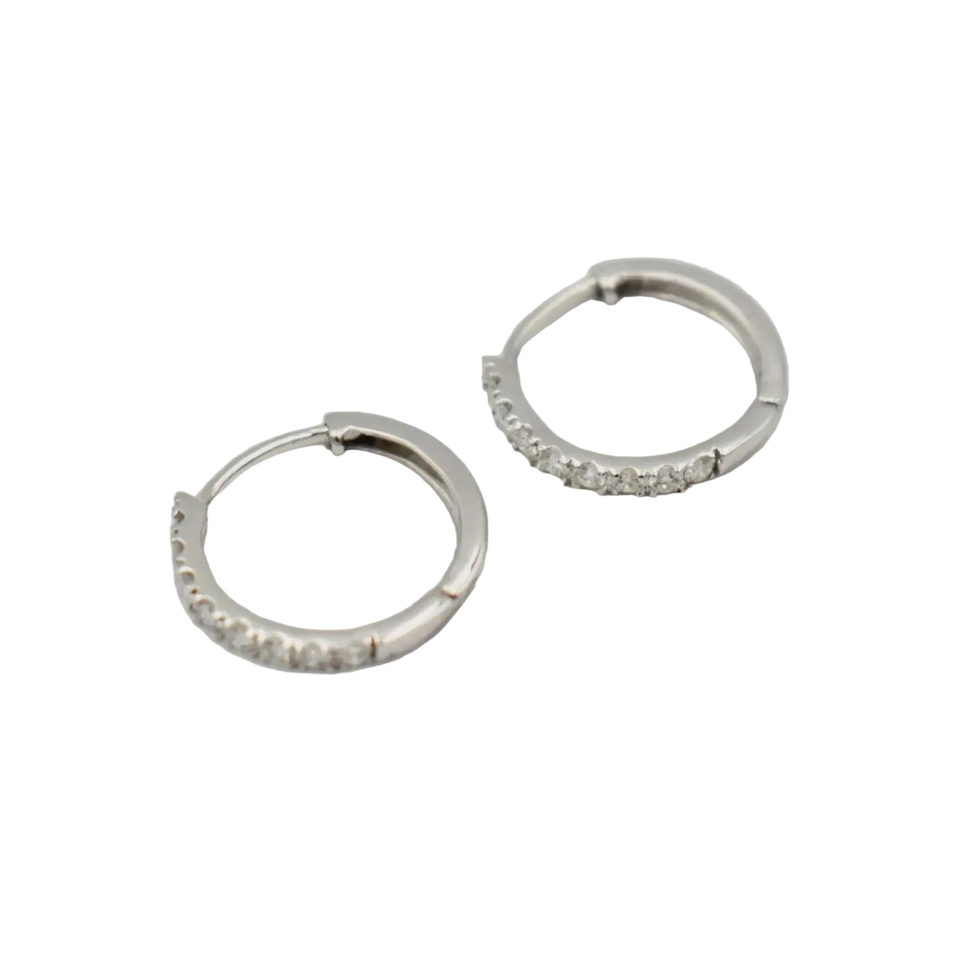 9ct White Gold 0.26ct Round Brilliant Diamond Hoop Earrings (2100416)