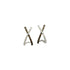 9ct white gold criss-cross hoop earrings with white and cognac brown pavé diamonds, handcrafted by Cassim & Co Johannesburg