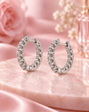 9ct White Gold 0.13ct Lab Grown Diamond Hoop Earrings (2100431)