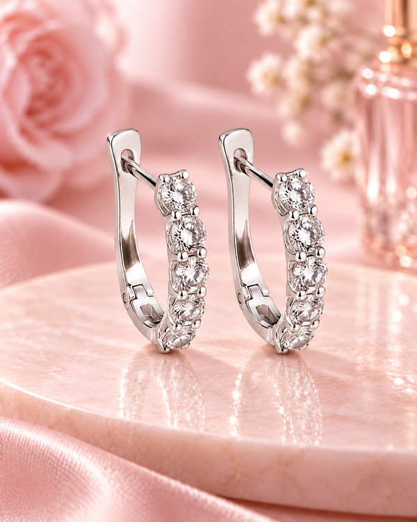 9ct White Gold 0.75ct Lab Grown Diamond Huggie Earrings (2100452)